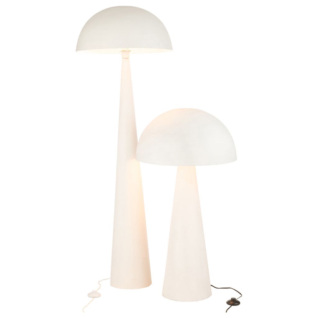 Lampe de table champignon en métal blanc mat grande | Designix -     - https://designix.fr