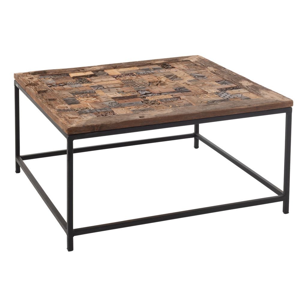 Table Mosaïque Bois Métal Recyclé - Designix