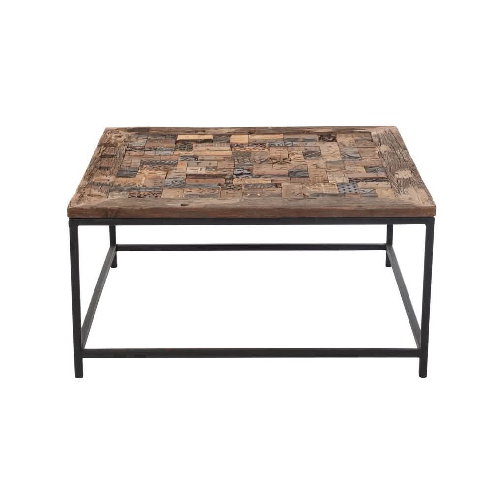 Table Mosaïque Bois Métal Recyclé