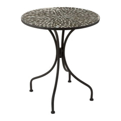 Table Mosaïque Métal Verre Noir