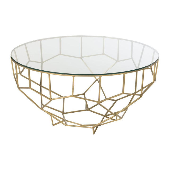 Table Moza Métal/Verre Or | Designix -     - https://designix.fr