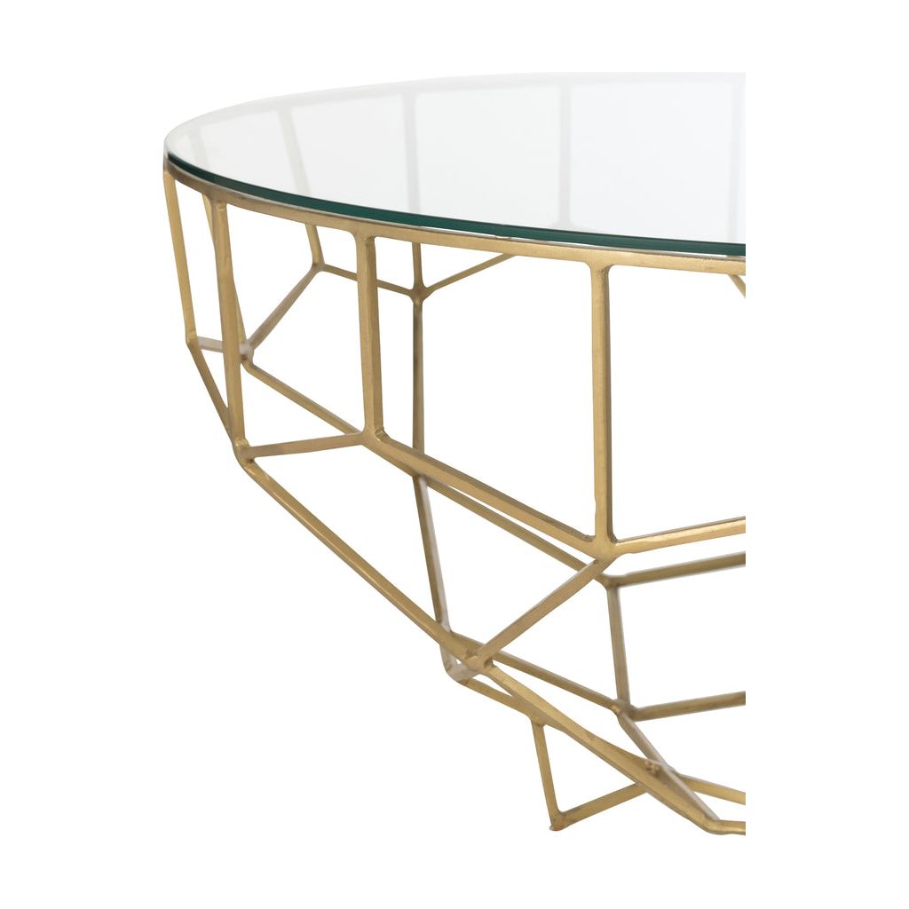 Table Moza Métal/Verre Or | Designix -     - https://designix.fr