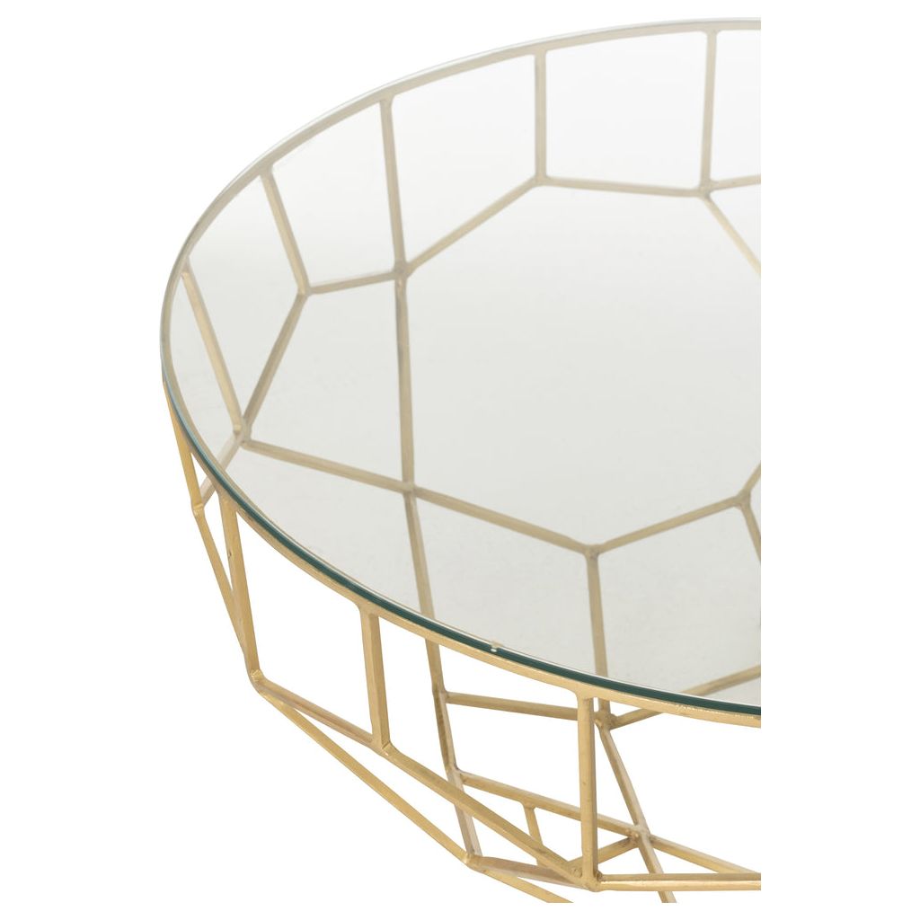 Table Moza Métal/Verre Or | Designix -     - https://designix.fr