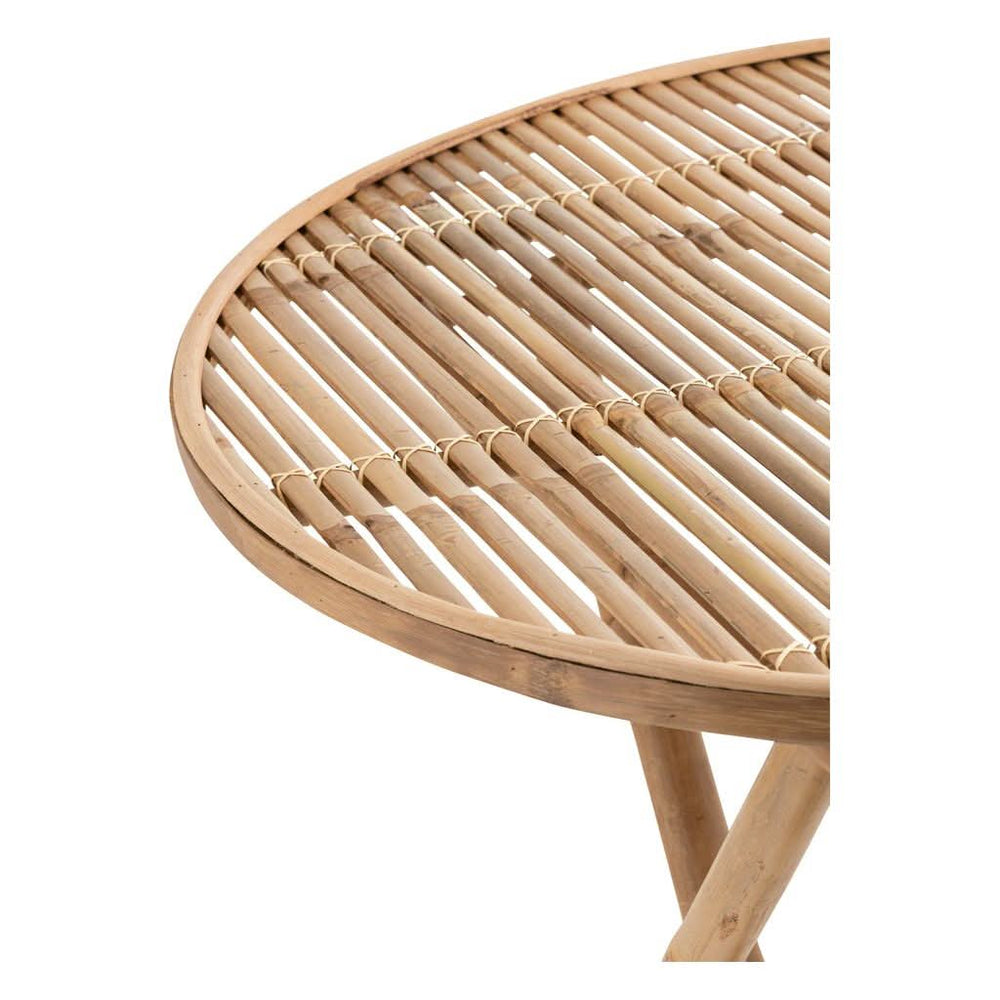 Table Ronde Bambou Naturel Pliante - Designix