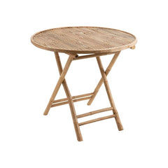 Table Ronde Bambou Naturel Pliante