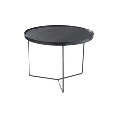 Table Ronde Bois Métal Brun