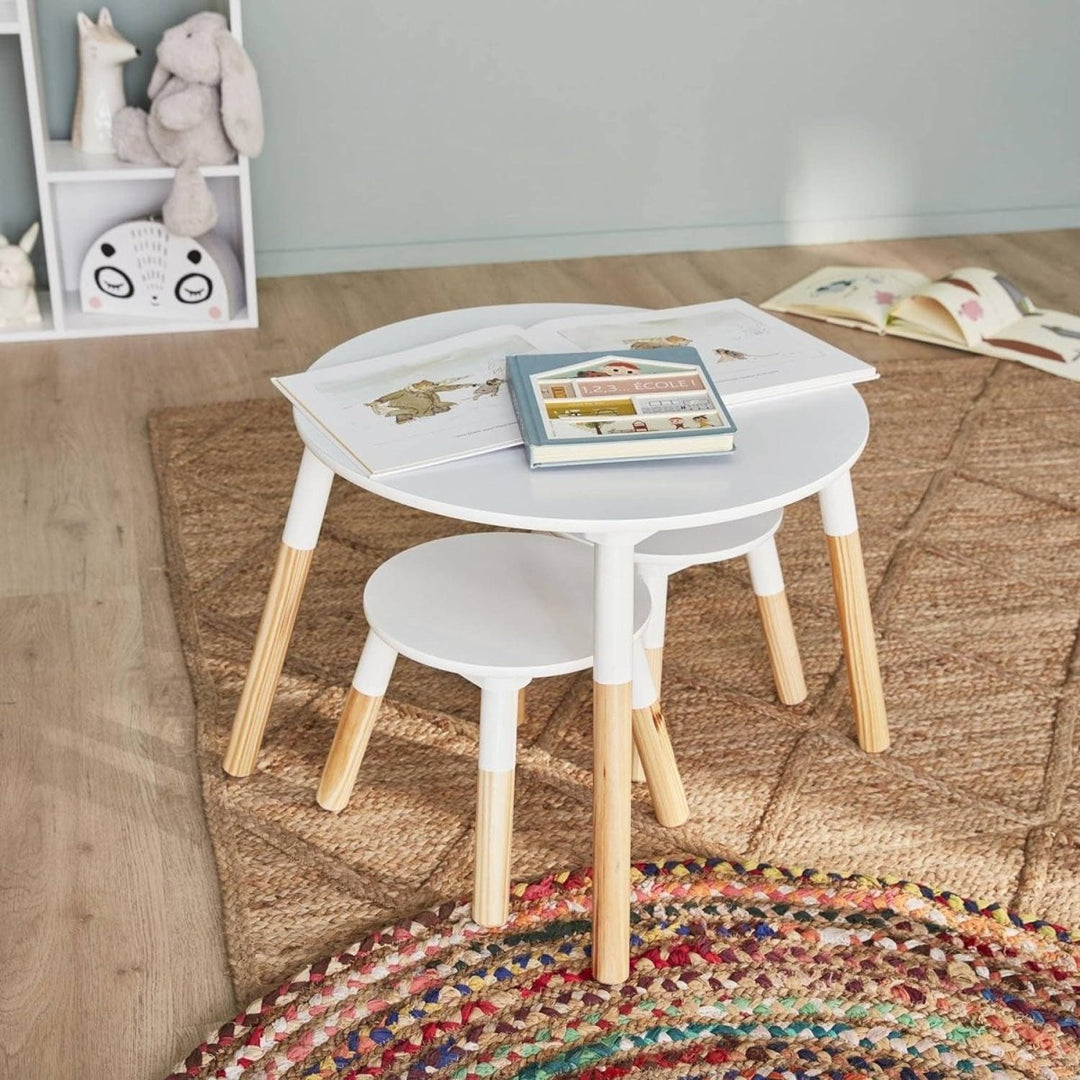 Table Ronde Enfant Pin | Neige - Designix Table Basse