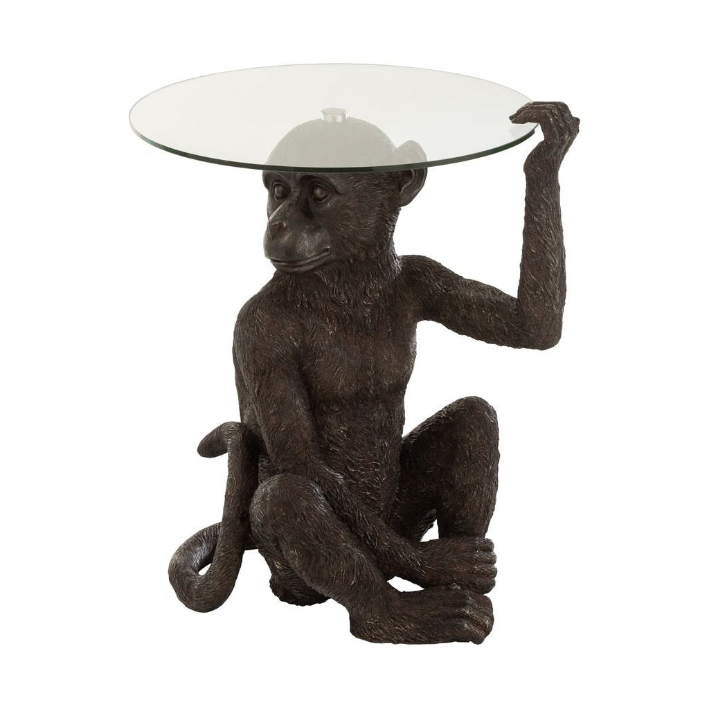 Table Singe en Verre Marron Foncé - Designix