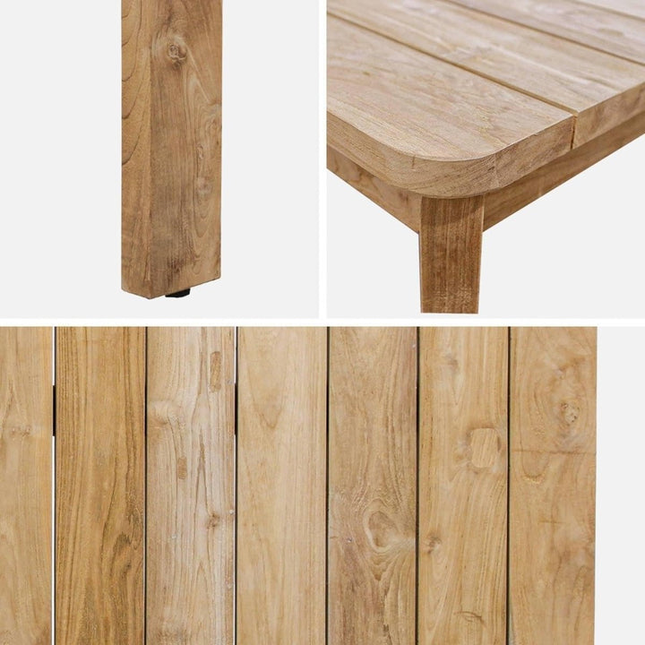 Table Teck Recyclé et Chaises Rotin | Rame - Designix Table à Manger