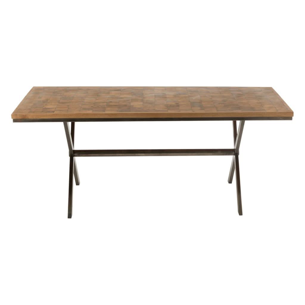 Table Yoni Métal Bois Mangue