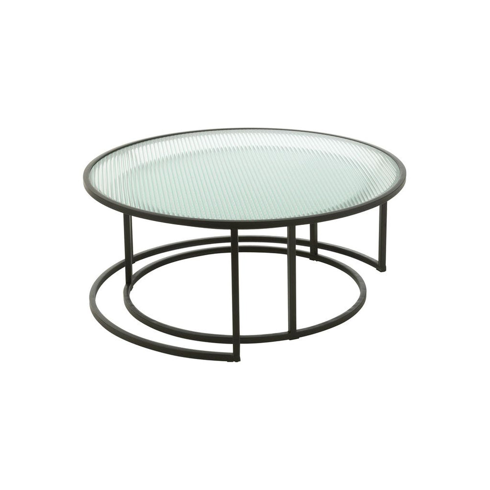 Tables Basses Rondes Métal Verre - Designix