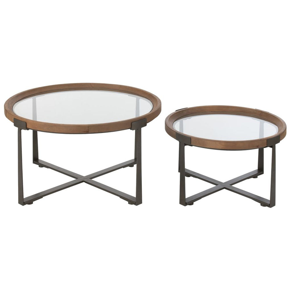 Tables Basses Verre Bois Noir - Designix