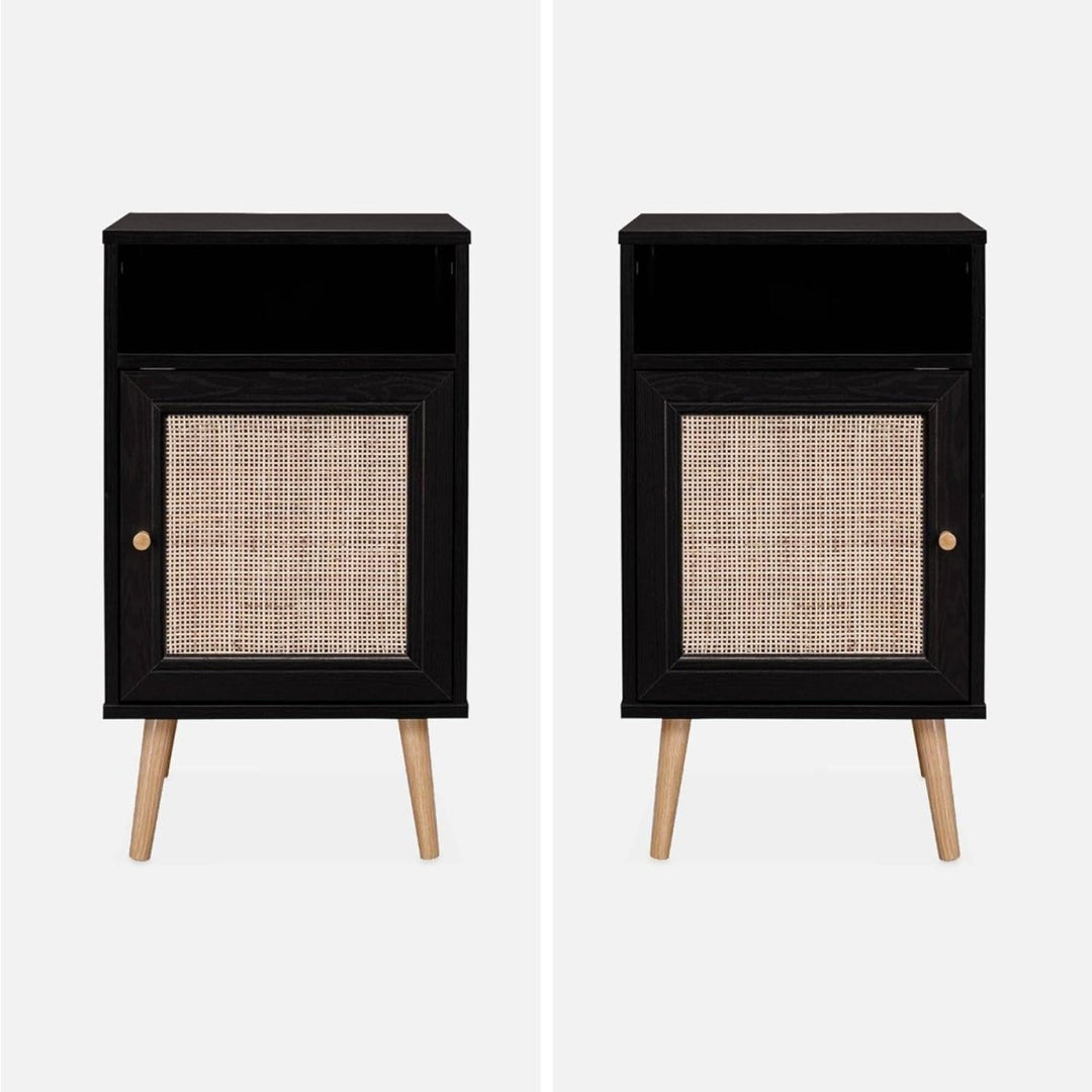 Tables Chevet Cannage Noir | Drap - Designix Table de Nuit