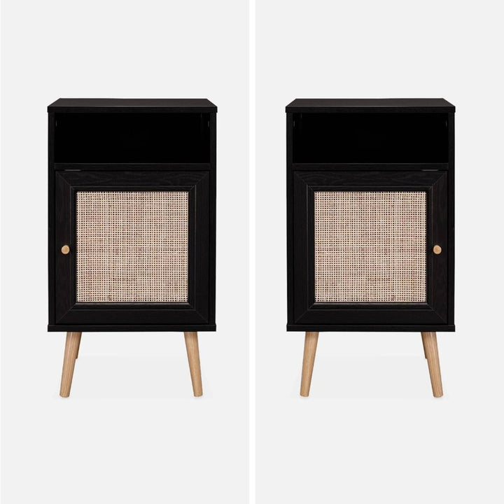 Tables Chevet Cannage Noir | Drap - Designix Table de Nuit