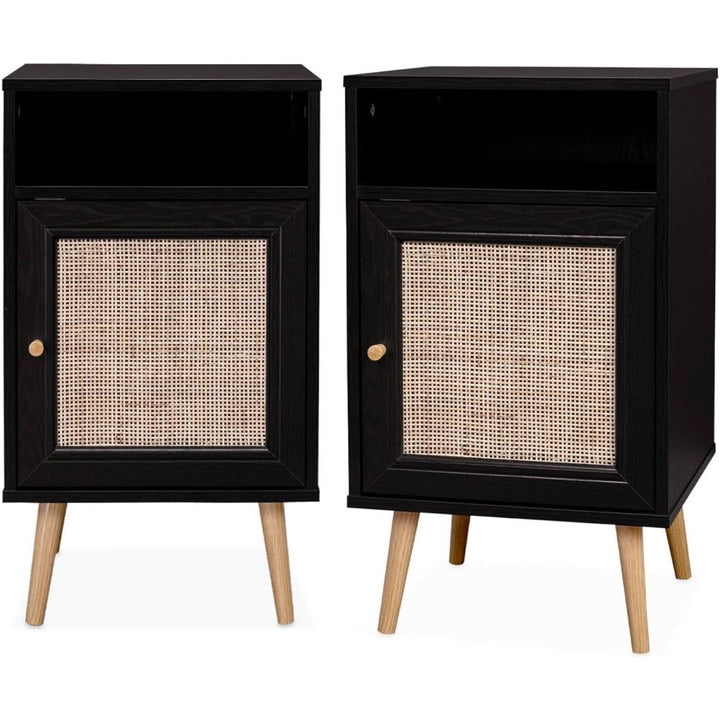 Tables Chevet Cannage Noir | Drap - Designix Table de Nuit