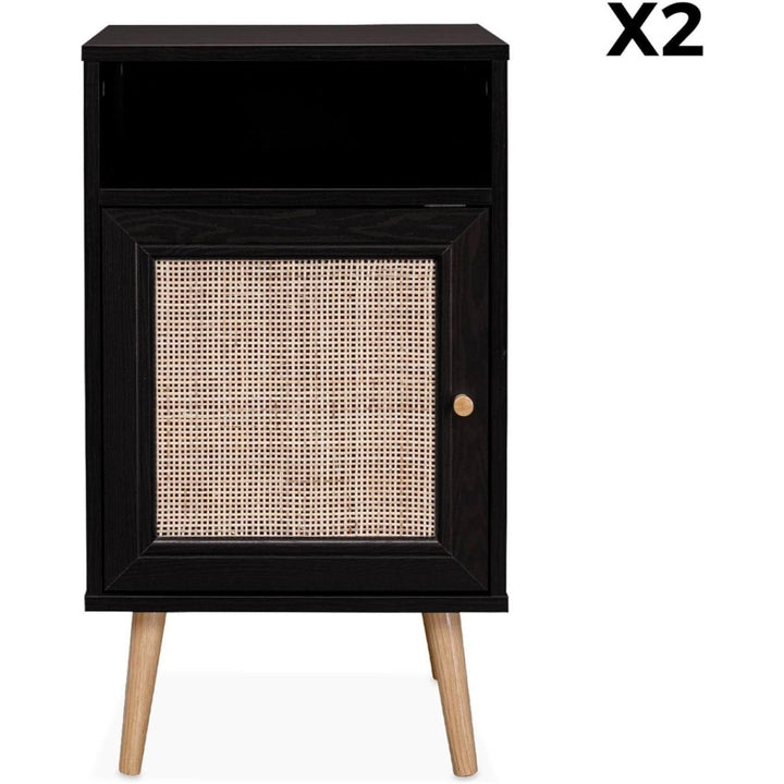 Tables Chevet Cannage Noir | Drap - Designix Table de Nuit
