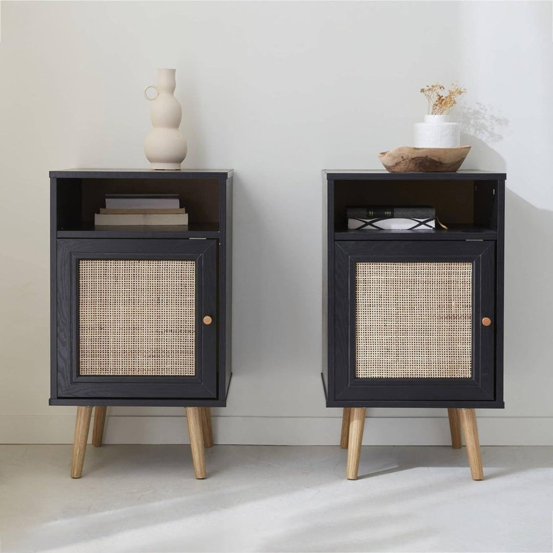 Tables Chevet Cannage Noir | Drap - Designix Table de Nuit