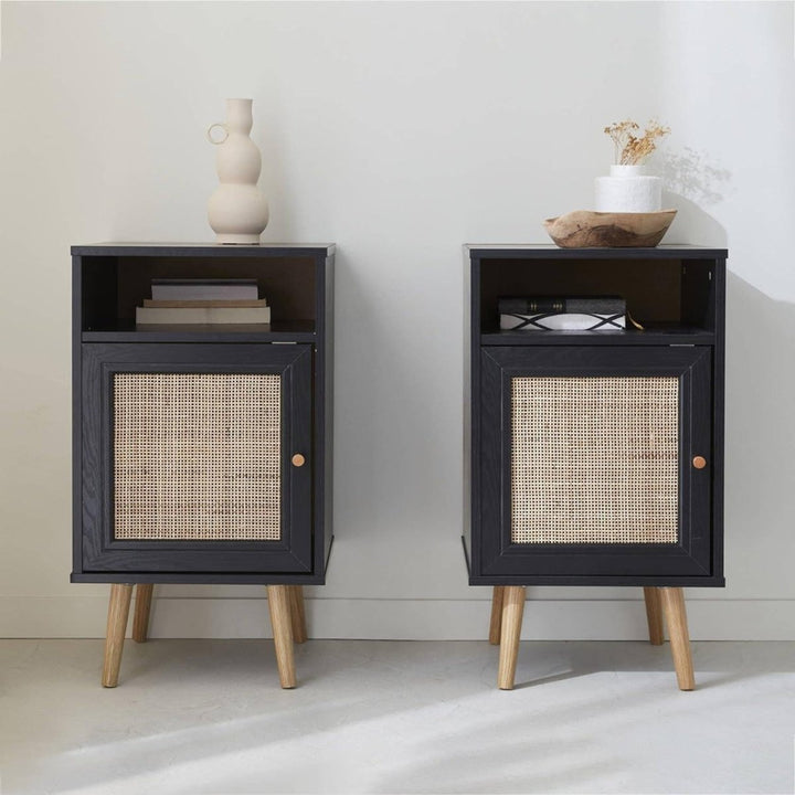 Tables Chevet Cannage Noir | Drap - Designix Table de Nuit