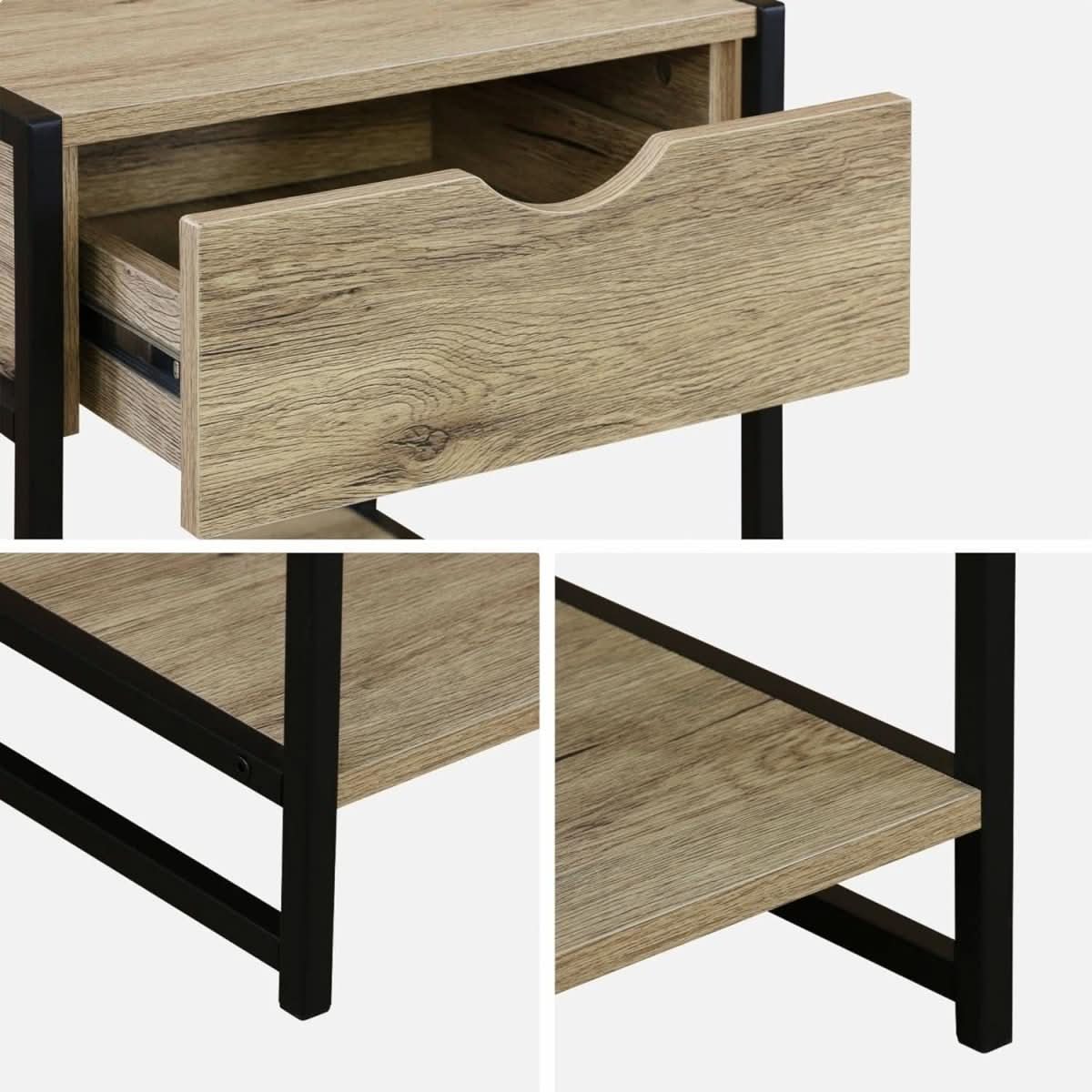 Tables Chevet Industrielles Bois | Sol - Designix Table de Nuit