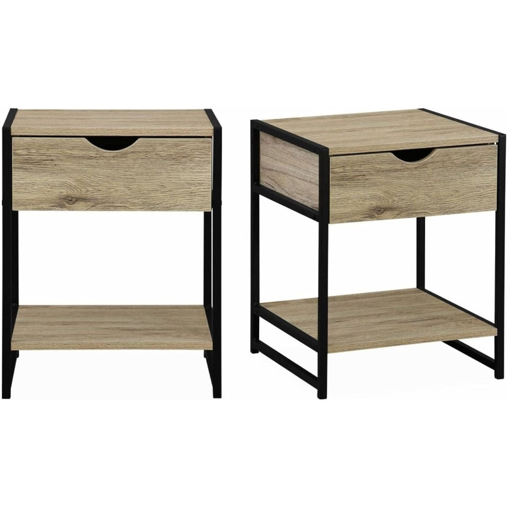 Tables Chevet Industrielles Bois | Sol - Designix Table de Nuit