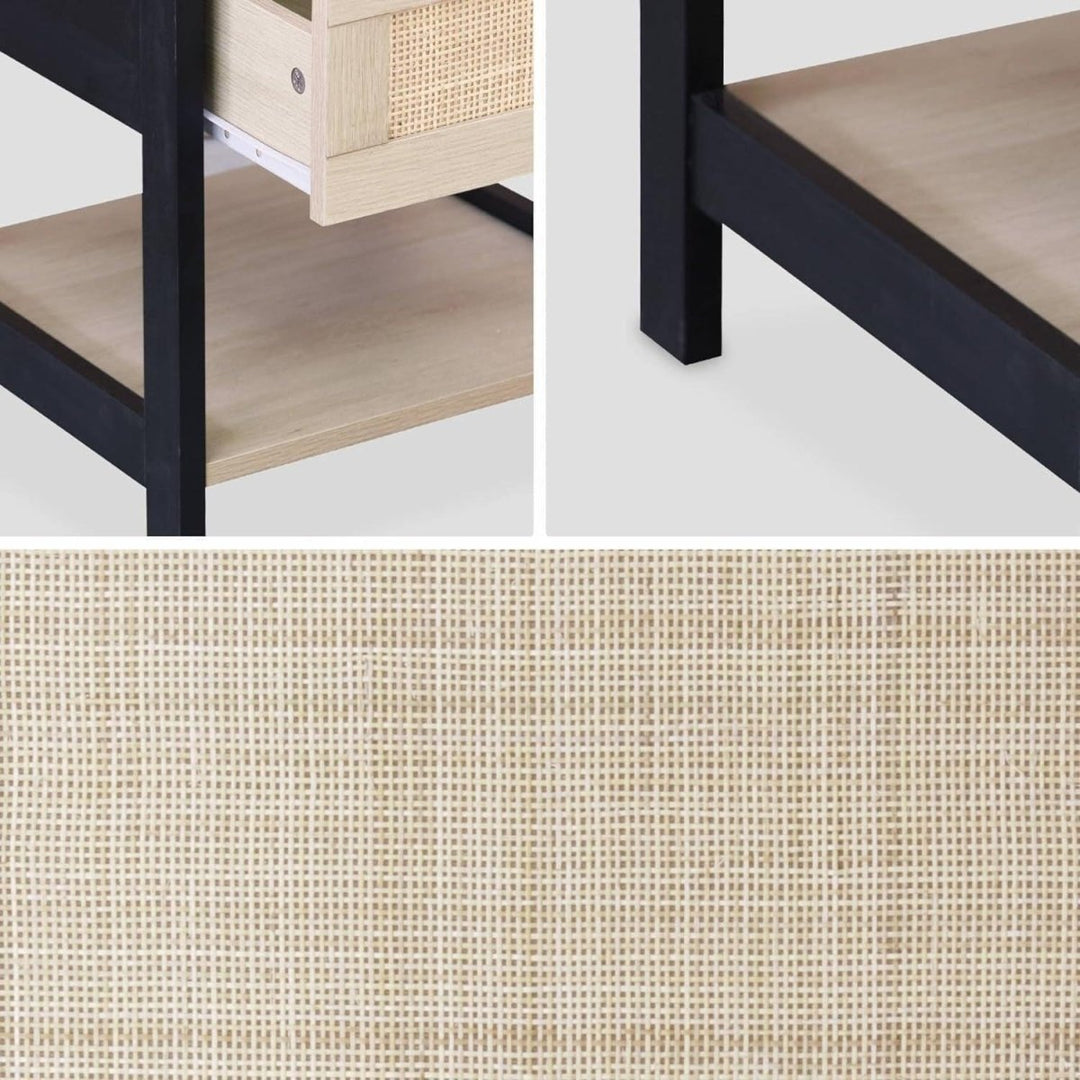 Tables Chevet Noir Cannage | Yen - Designix Table de Nuit
