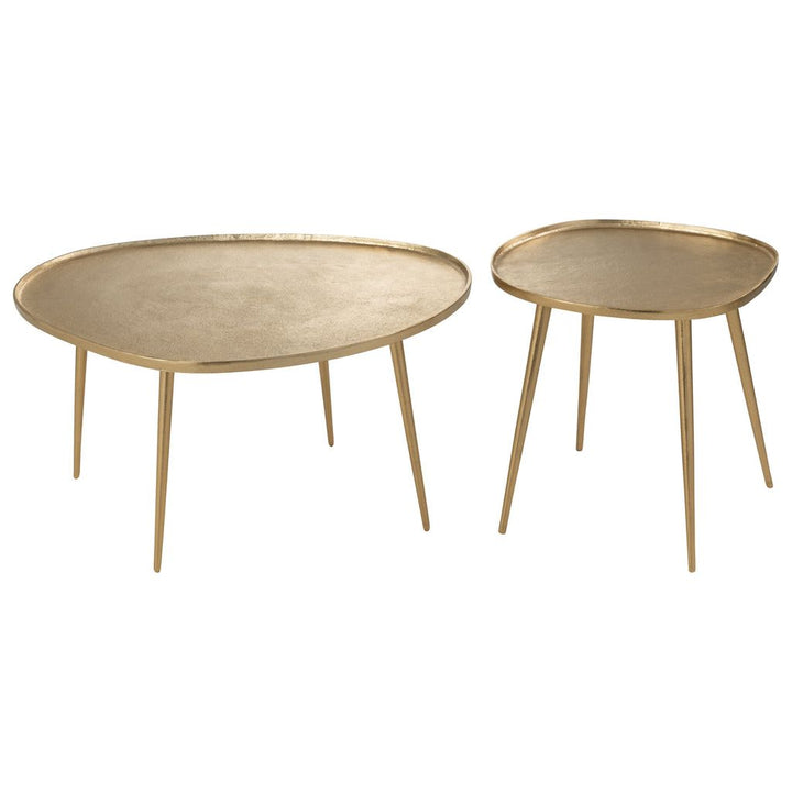Tables D'Appoint Aluminium Doré Vintage - Designix