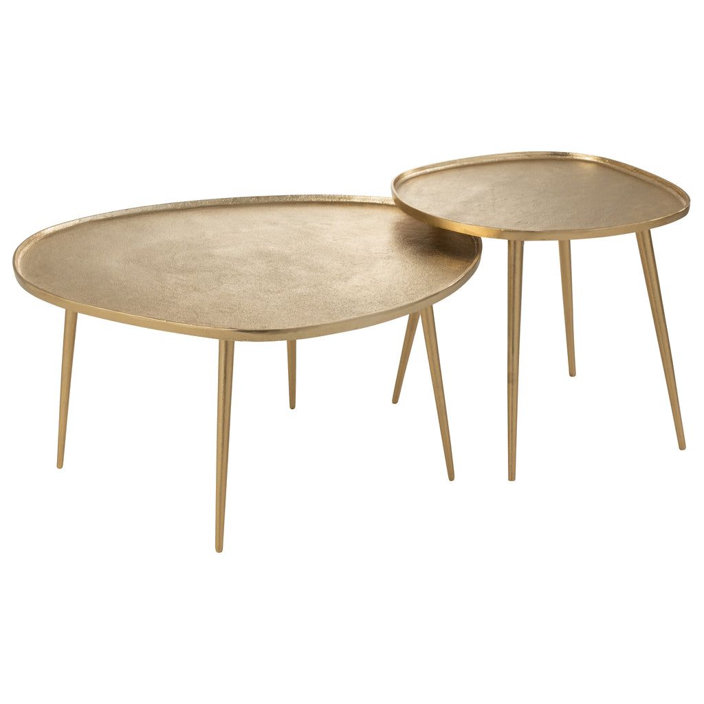 Tables D'Appoint Aluminium Doré Vintage - Designix
