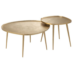 Tables D'Appoint Aluminium Doré Vintage