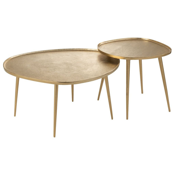Tables D'Appoint Aluminium Doré Vintage - Designix