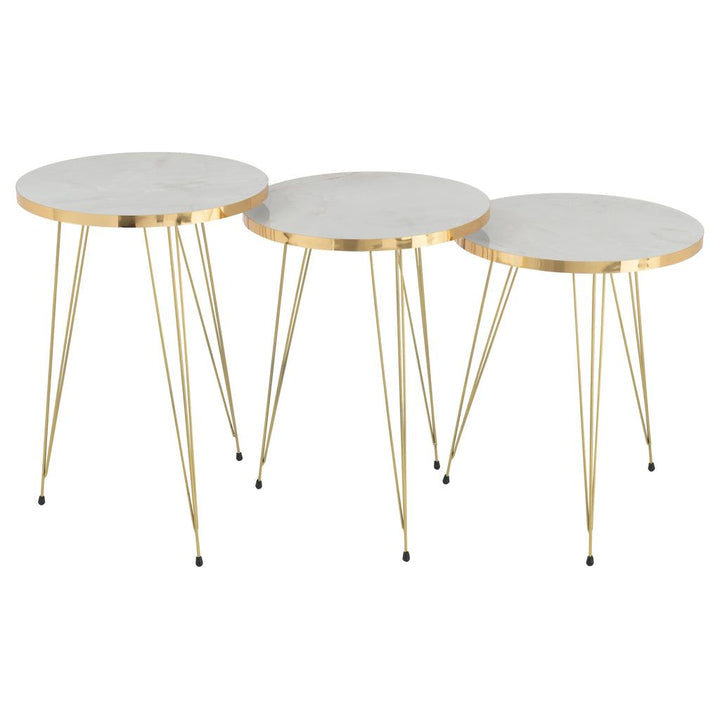 Tables D'Appoint Blanc Or - Designix