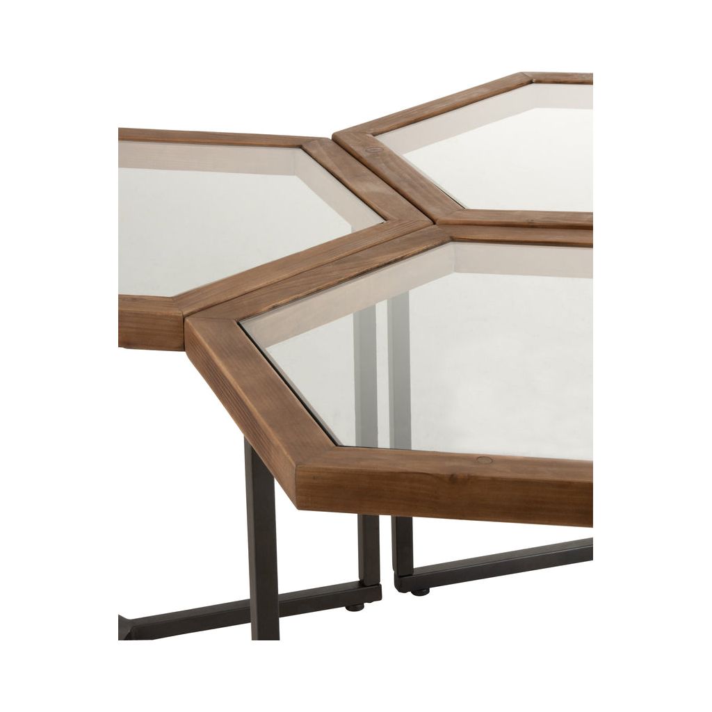 Tables D'Appoint Hexagonales En Verre - Designix