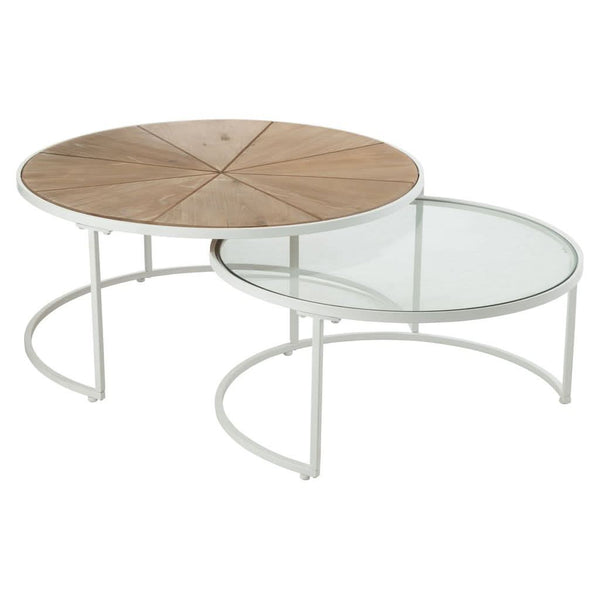 Tables D'Appoint Métal Bois Blanc