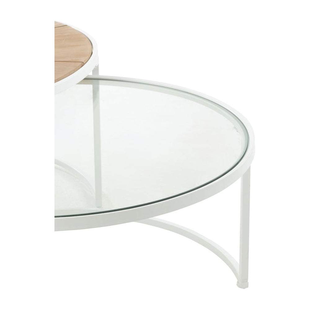 Tables D'Appoint Métal Bois Blanc - Designix