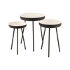 Tables D'Appoint Métal Noir/Blanc