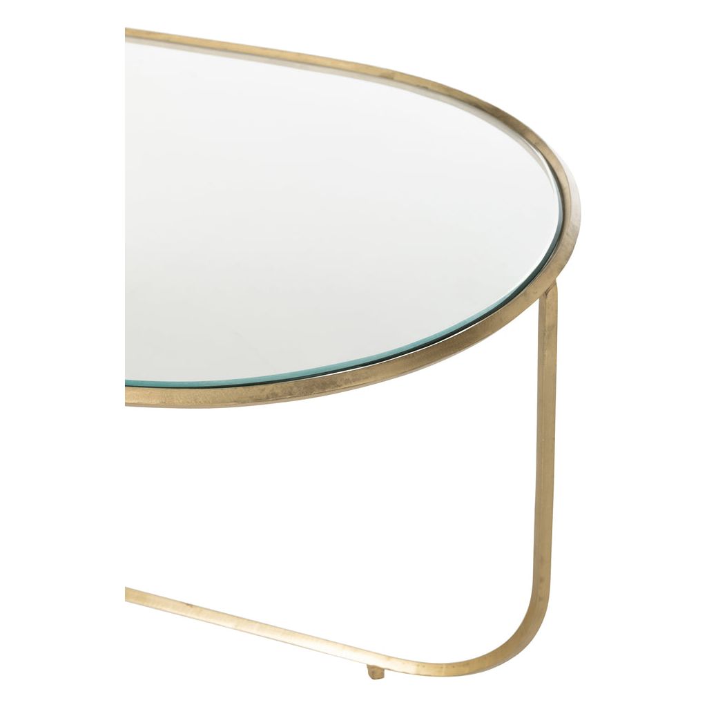 Tables D'Appoint Métal Verre Doré - Designix