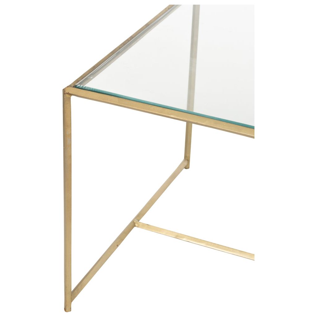 Tables D'Appoint Métal Verre Doré - Designix