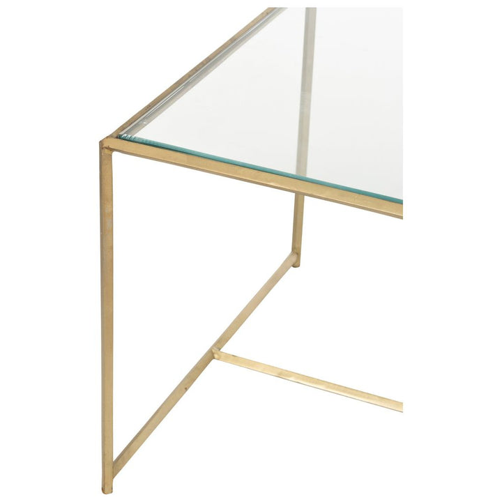 Tables D'Appoint Métal Verre Doré - Designix