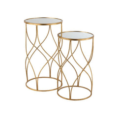Tables D'Appoint Miroir Doré