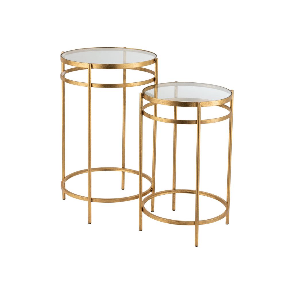 Tables D'Appoint Miroir Fer Doré - Designix