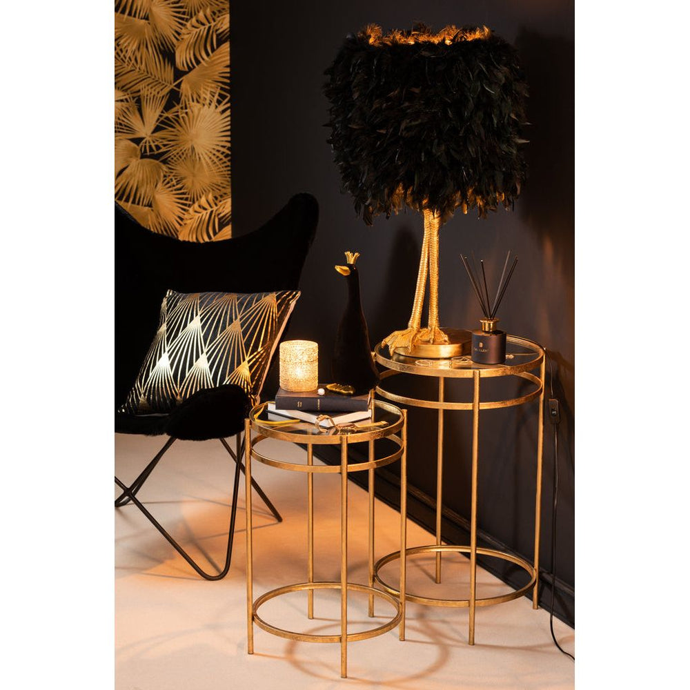 Tables D'Appoint Miroir Fer Doré - Designix