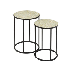 Tables D'Appoint Mosaïque Verre Métal