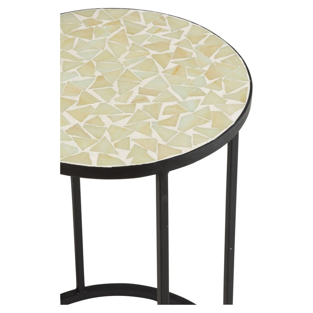 Tables D'Appoint Mosaïque Verre Métal - Designix