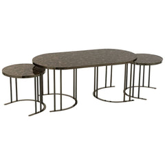 Tables D'Appoint Ovales Métal Argent