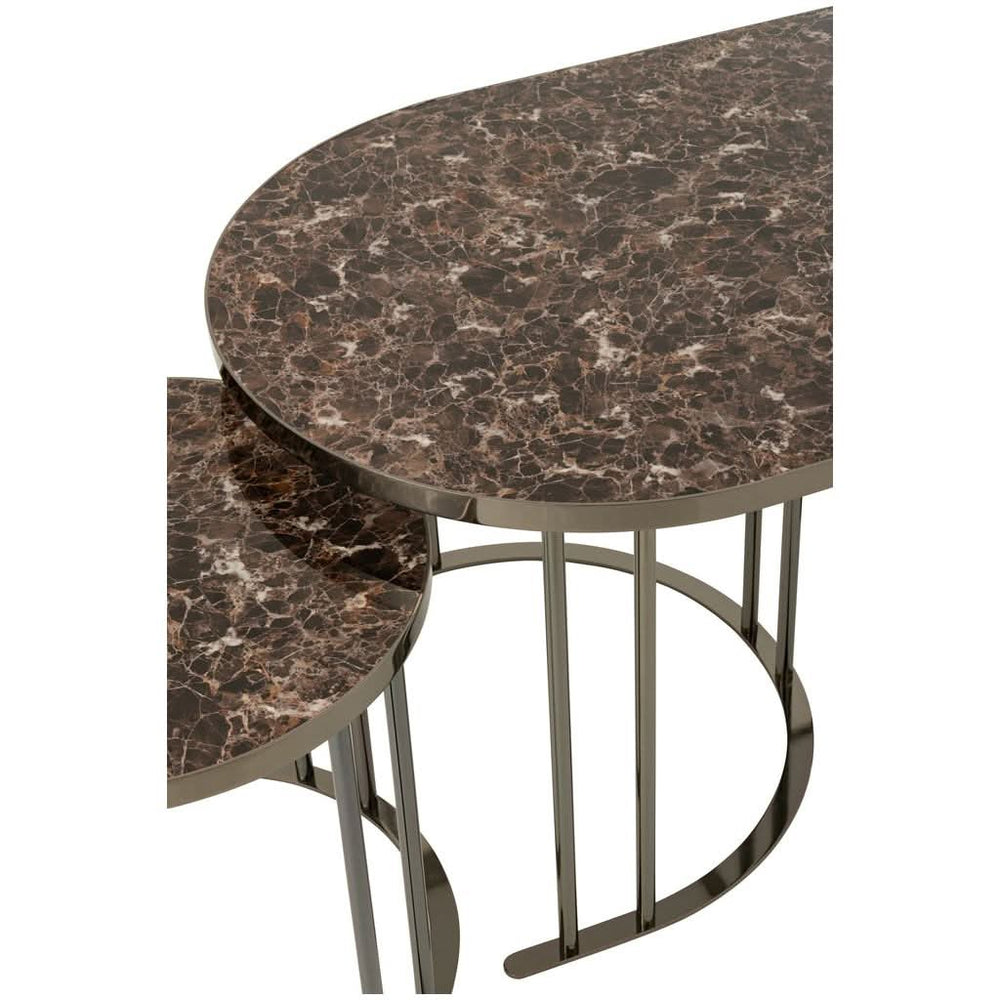 Tables D'Appoint Ovales Métal Argent - Designix