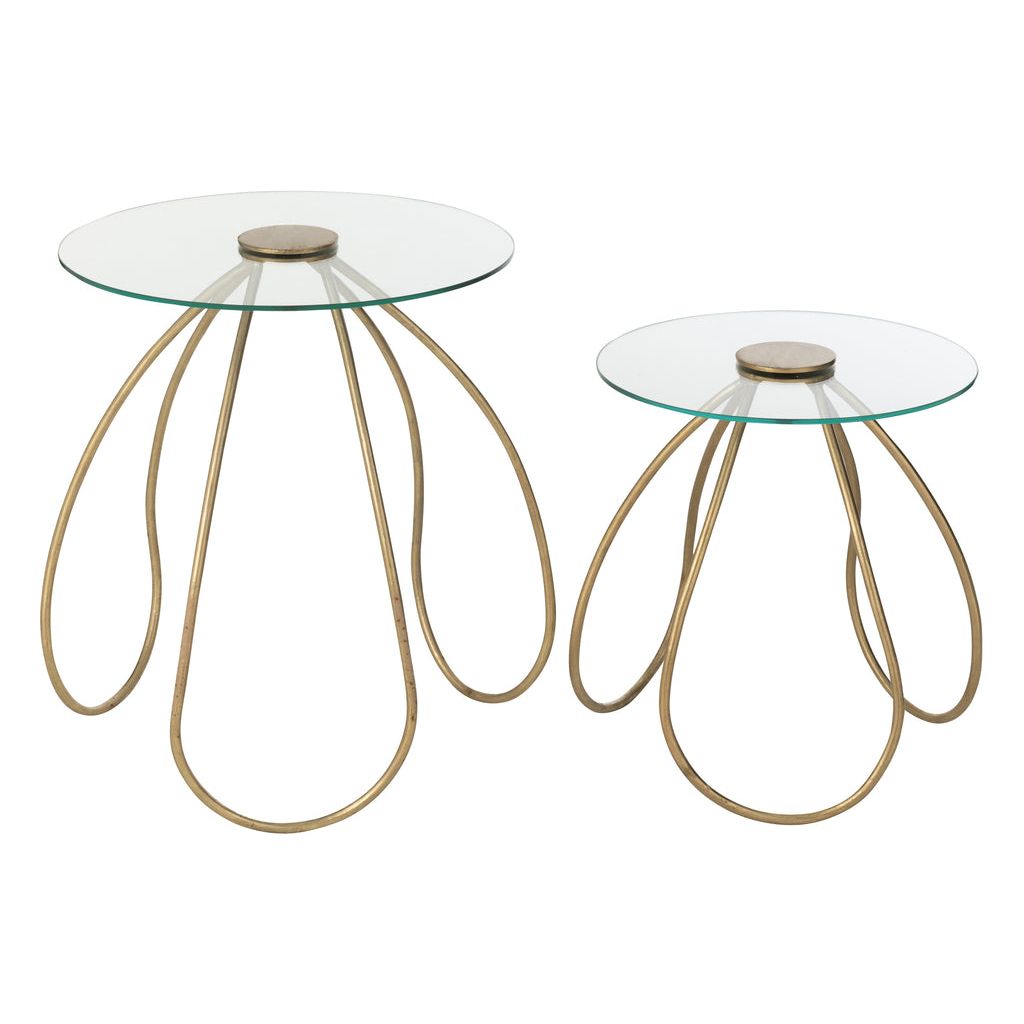 Tables D'Appoint Rondes Dorées - Designix