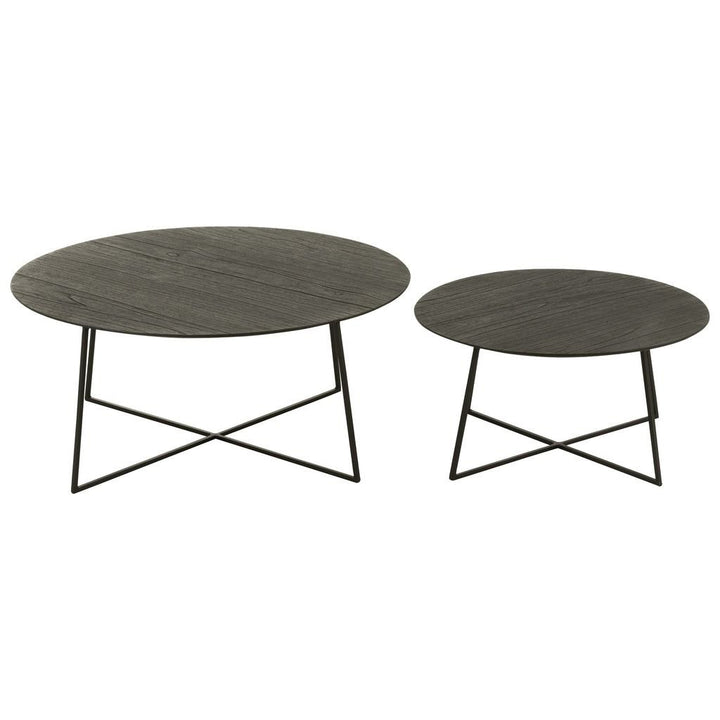 Tables D'Appoint Rondes Teck Métal - Designix