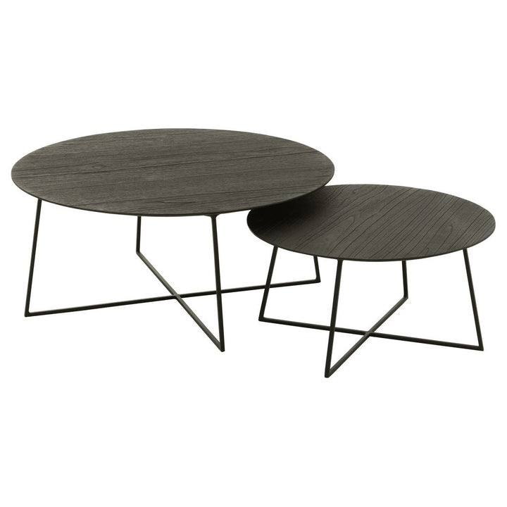 Tables D'Appoint Rondes Teck Métal - Designix