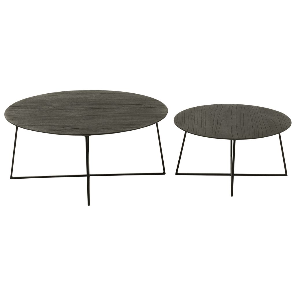 Tables D'Appoint Rondes Teck Métal - Designix