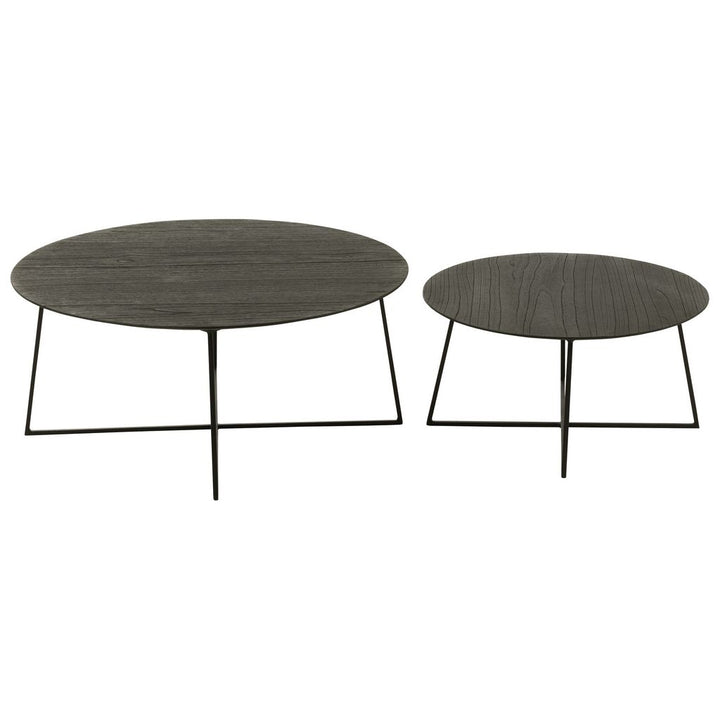 Tables D'Appoint Rondes Teck Métal - Designix