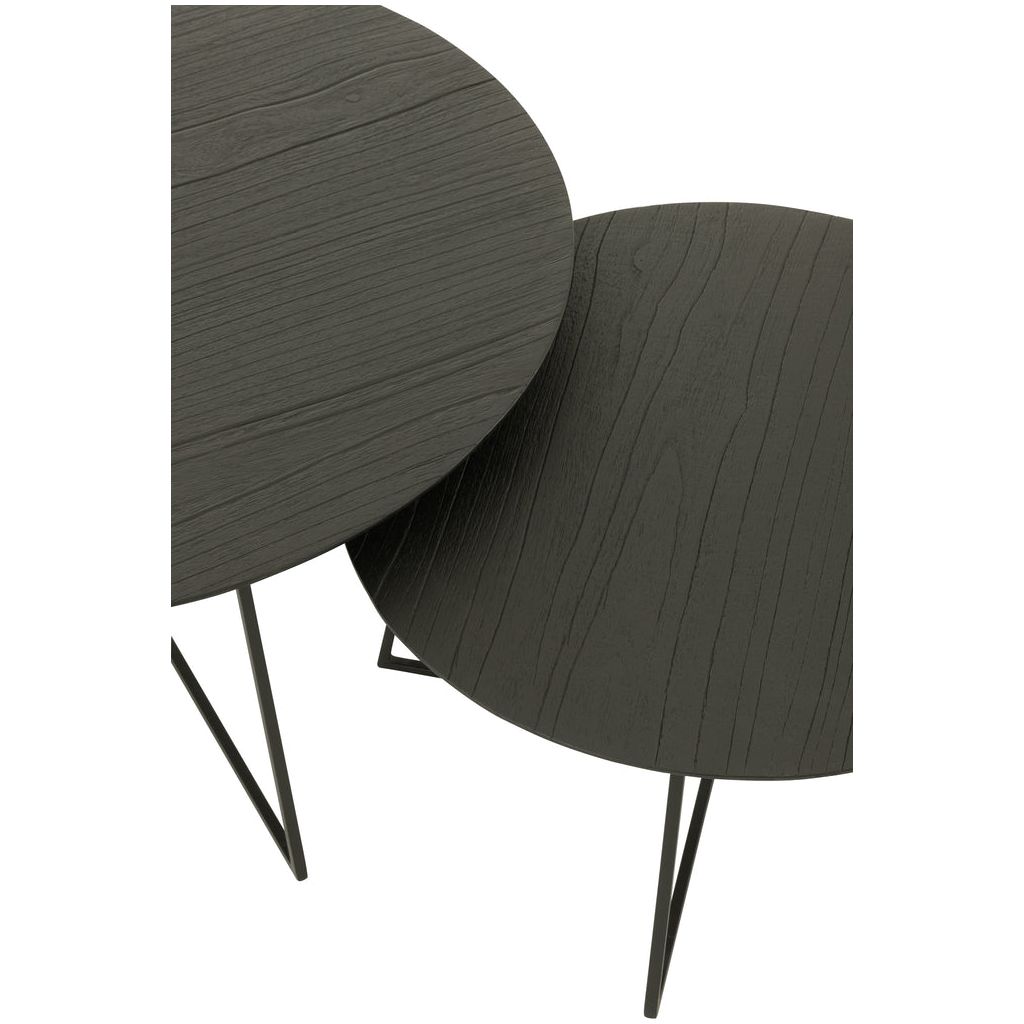 Tables D'Appoint Rondes Teck Métal - Designix